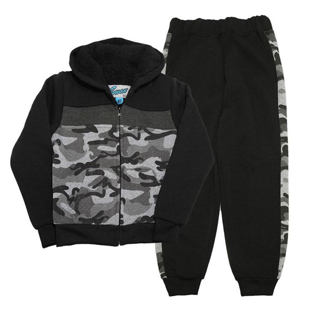 Big Boys Sherpa-Lined Hoodie and Fleece Jogger Set